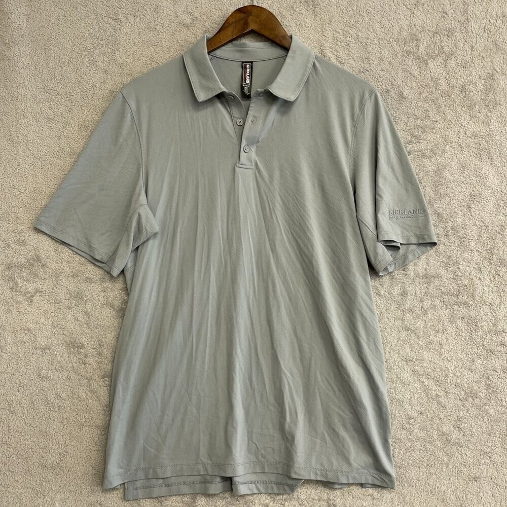 NWOT Kirkland Signature Men's M Polo Active Shirt Gray